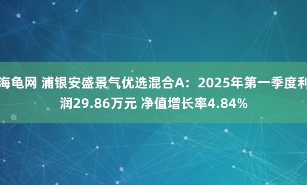 海龟网 浦银安盛景气优选混合A：2025年第一季度利润29.86万元 净值增长率4.84%
