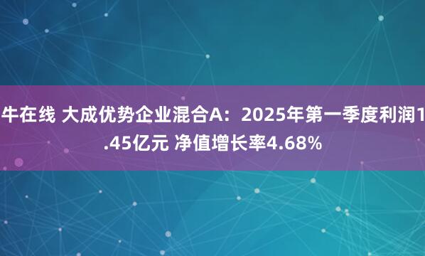 牛在线 大成优势企业混合A：2025年第一季度利润1.45亿元 净值增长率4.68%