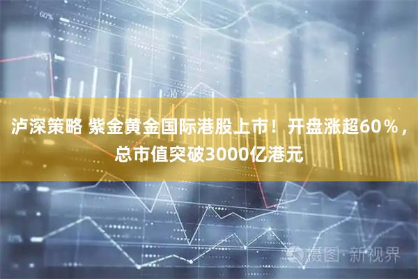 泸深策略 紫金黄金国际港股上市！开盘涨超60％，总市值突破3000亿港元