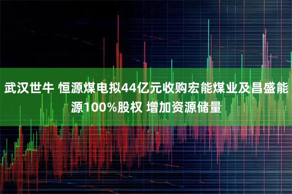 武汉世牛 恒源煤电拟44亿元收购宏能煤业及昌盛能源100%股权 增加资源储量